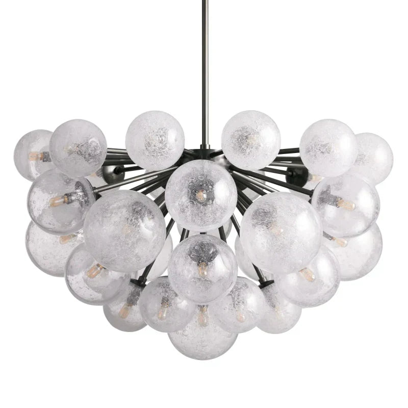 Bubble Glass Globe Chandelier Multi-Light Statement Fixture for Dining Room Living Room Foyer Hanging Ceiling Light Modern Farmhouse