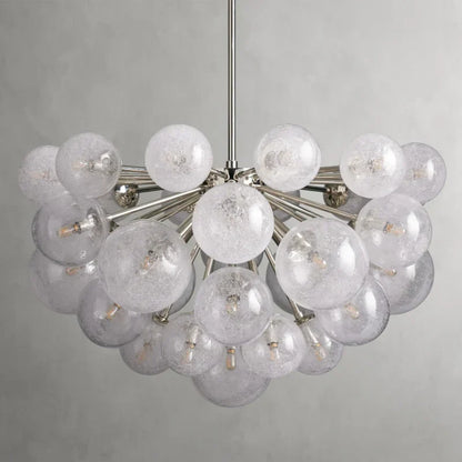 Bubble Glass Globe Chandelier Multi-Light Statement Fixture for Dining Room Living Room Foyer Hanging Ceiling Light Modern Farmhouse