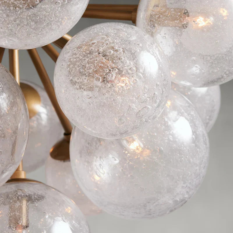 Bubble Glass Globe Chandelier Multi-Light Statement Fixture for Dining Room Living Room Foyer Hanging Ceiling Light Modern Farmhouse