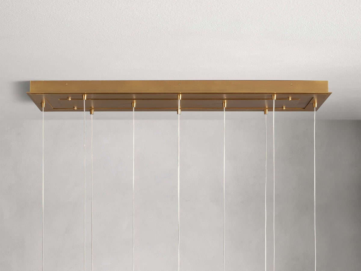Modern Hanging Linear Chandelier with Hand-Blown Glass Globes & LED Lights for Dining Room & Kitchen Island