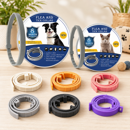 Adjustable Comfort Collar for Flea and Tick Protection in Dogs and Cats