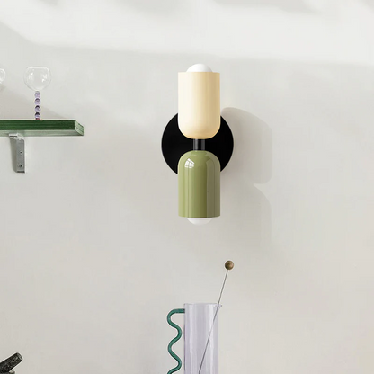 Glass Sconce Dual-Direction Fixture Green 4.7 in Contemporary Bedside Hallway Uplighter Downlighter for Home Apartment Lounge Passage Ambien