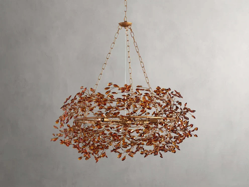 Round Multi-Light Statement Chandelier 39-60 in 6-12 Sockets Metal Crown for Dining Room Foyer Entryway Living Room