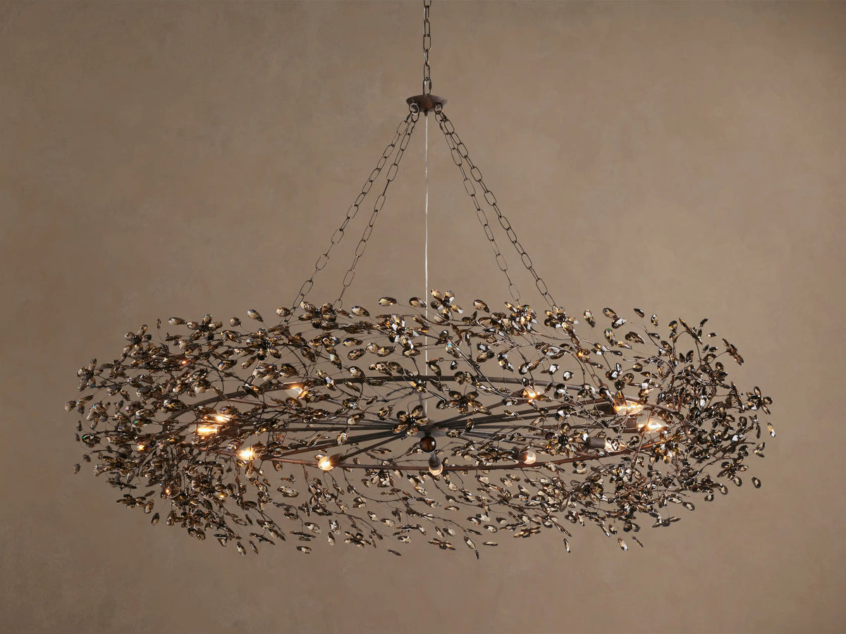 Round Multi-Light Statement Chandelier 39-60 in 6-12 Sockets Metal Crown for Dining Room Foyer Entryway Living Room
