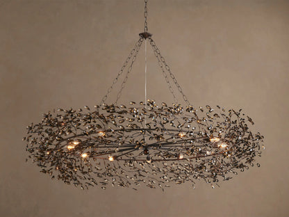 Round Multi-Light Statement Chandelier 39-60 in 6-12 Sockets Metal Crown for Dining Room Foyer Entryway Living Room