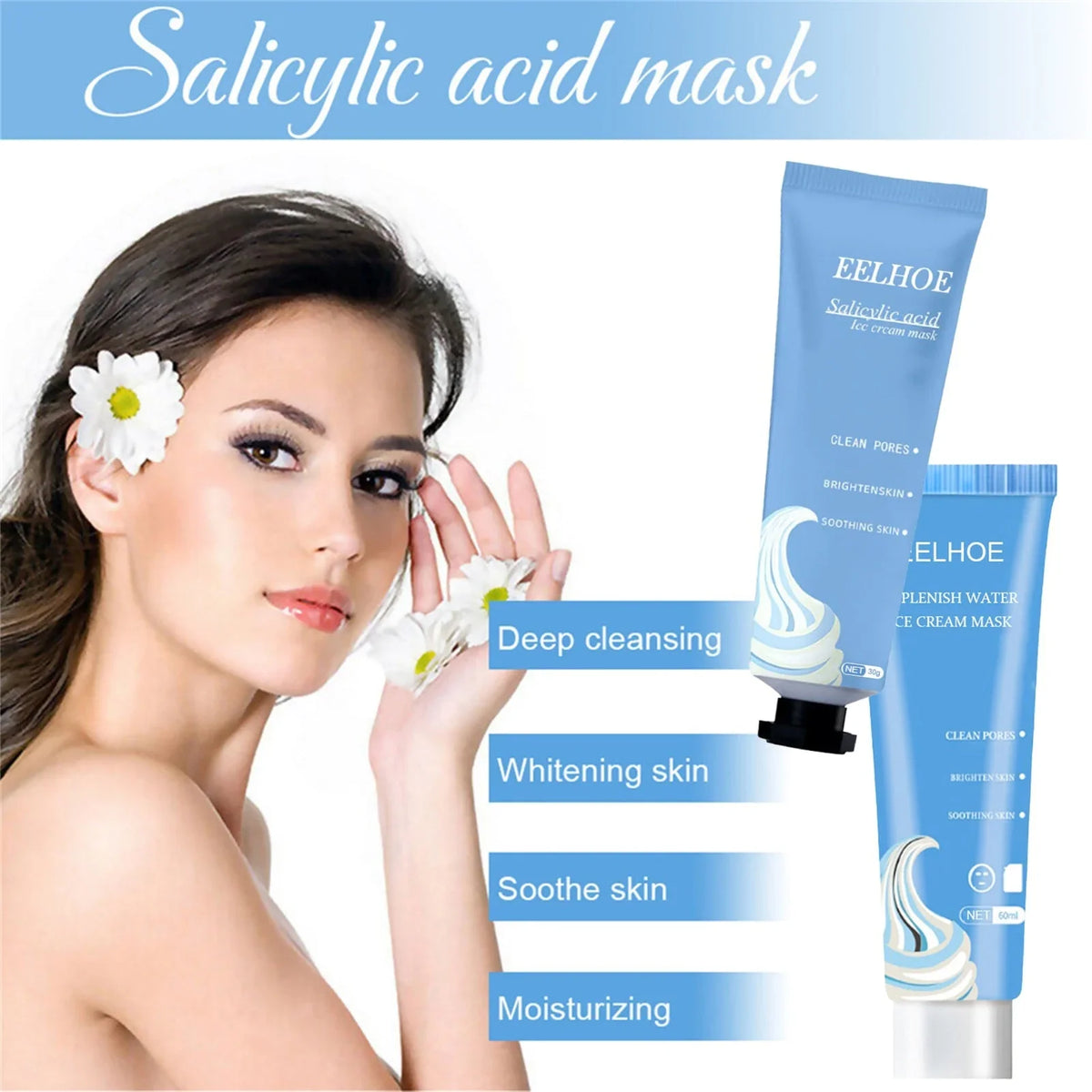 Face Mask Salicylic Acid & Hyaluronic Acid Cooling Moisturizing