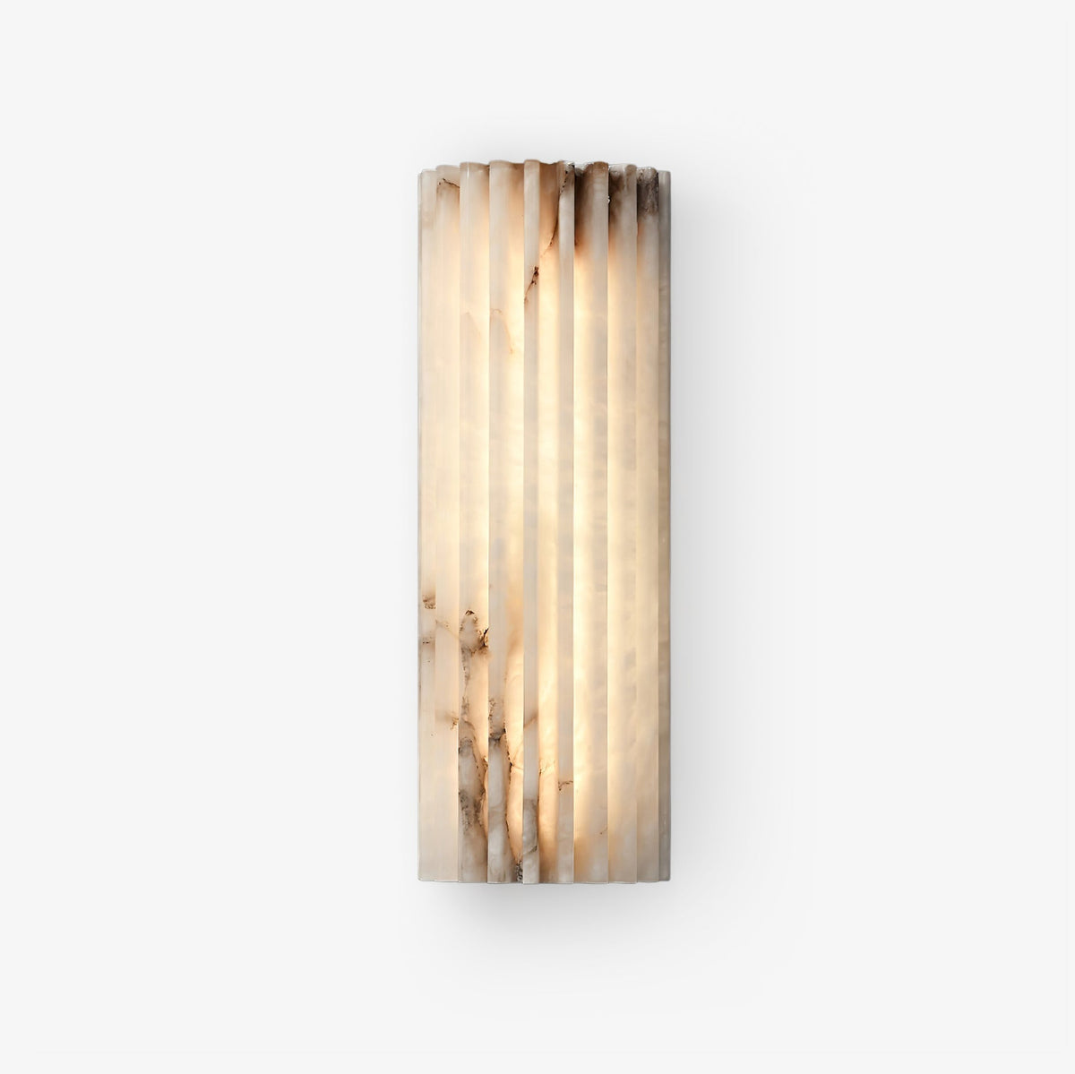Alabaster LED Sconce 12 Inch Vertical Stone Wall Light for Vanity Hallway Bedroom Soft Glow Ambient Fixture Hardwired Modern Indoor Lighting