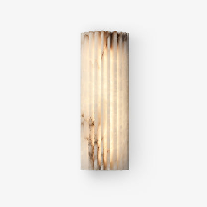 Natural Stone Wall Sconce 12 in Integrated LED Ribbed Surface Indoor Lighting Fixture for Bedroom Hallway Living Room Warm Ambient Glow