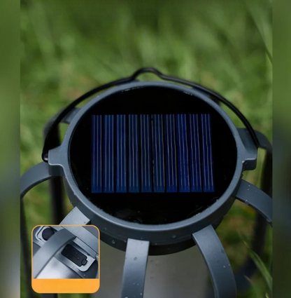 Rechargeable Flickering Flame Lantern for Outdoor Spaces — Cordless LED Pathway Light with Auto Dusk Sensor & Braided Handle for Patio, Deck