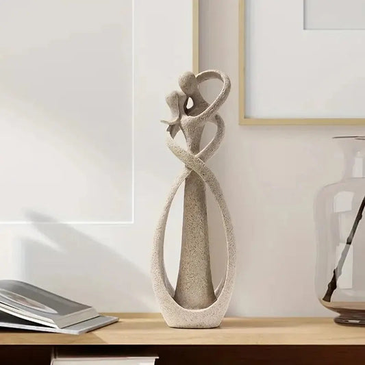Abstract Embracing Figures Resin Statue Modern Home Accent Décor for Shelf Desktop Mantel Romantic Love Symbol Sculpture