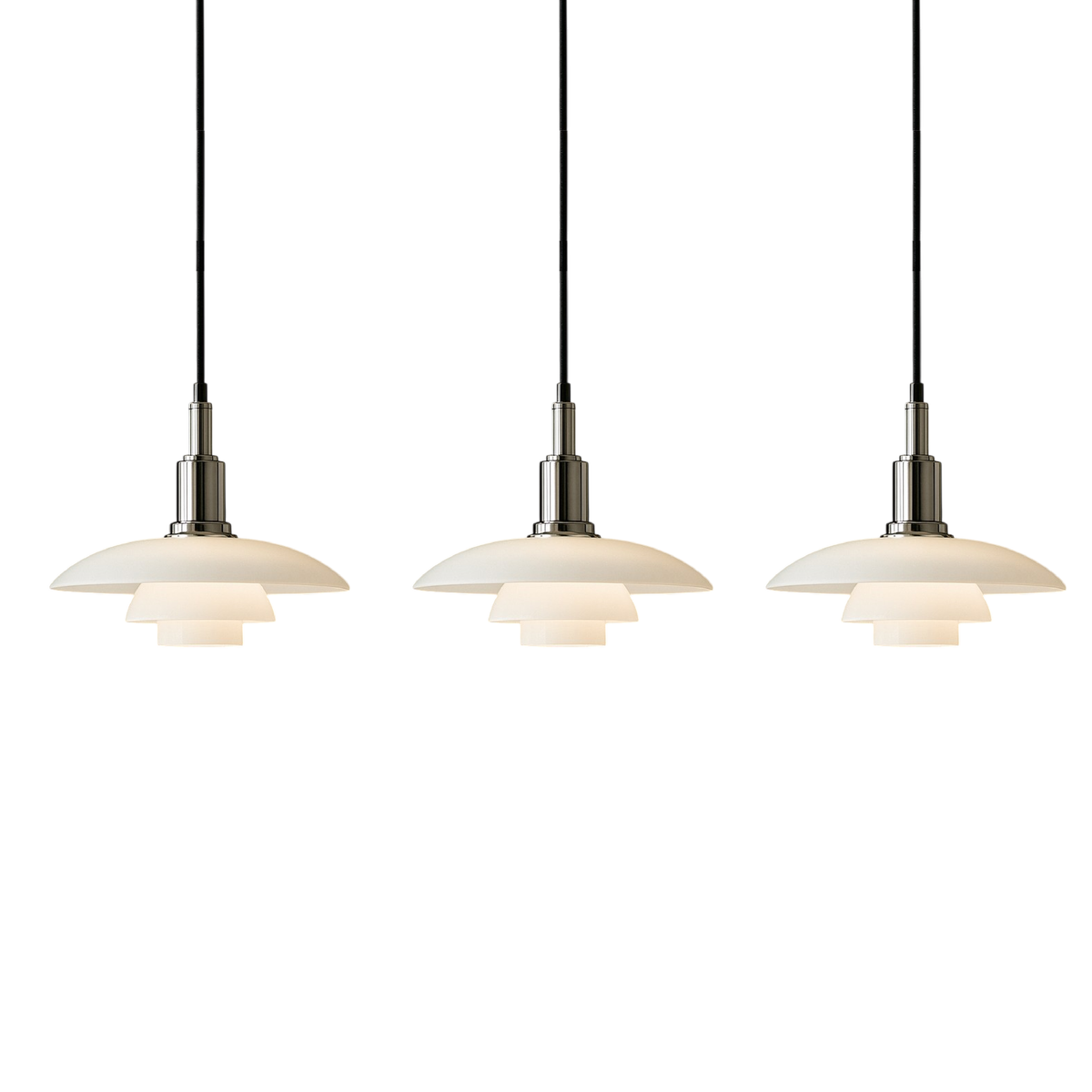 Glass Dome Ceiling Fixture 11 inch Multi-Light Hanging Lamp Metallic Finish for Dining Tables Kitchen Islands Adjustable Height Modern Home