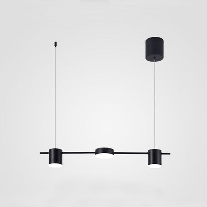 Linear Multi-Light Ceiling Fixture with Adjustable Drop – Aluminum Spotlight Bar in Matte & Metallic Two-Tone – LED Task Lighting for Island