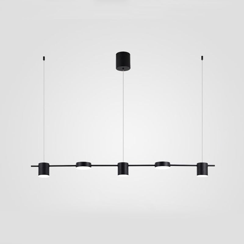 Linear Multi-Light Ceiling Fixture with Adjustable Drop – Aluminum Spotlight Bar in Matte & Metallic Two-Tone – LED Task Lighting for Island