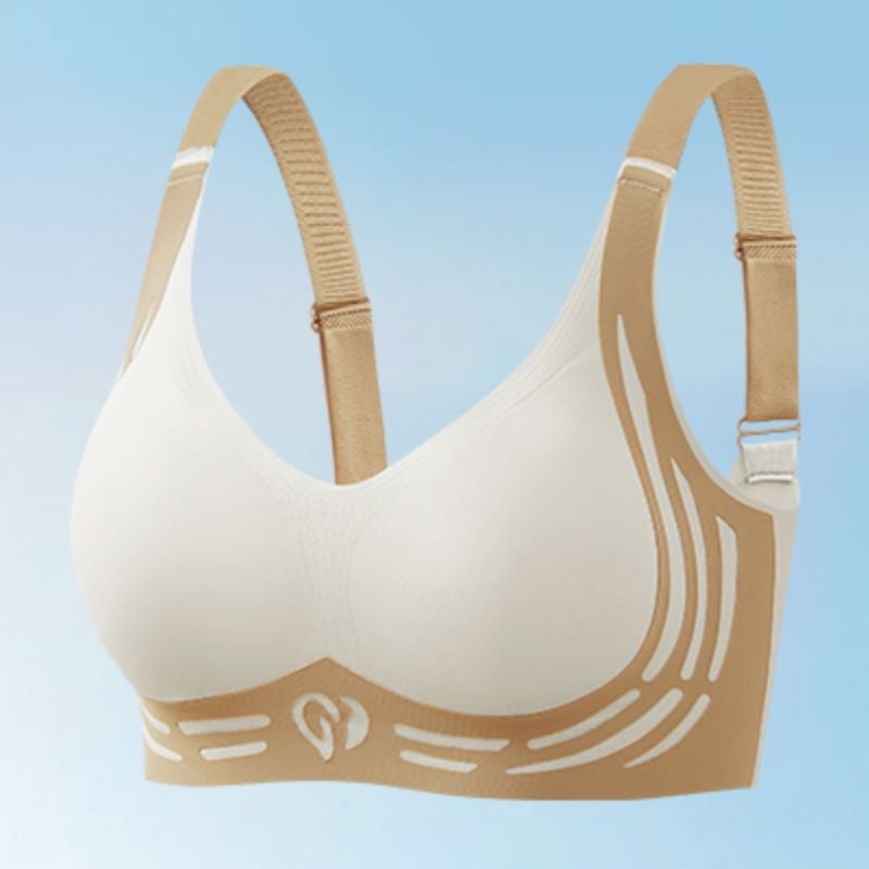 Wireless Lift Bra with Wide Straps – Wire-Free Support and Smoothing U-Back Design for Full Coverage