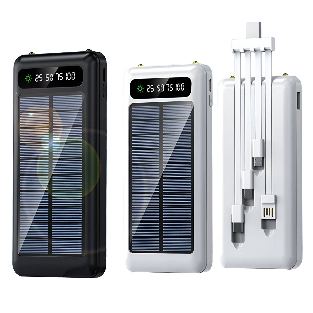 20000mAh Portable Solar Charger with Dual Charging Ports & LED Battery Display for Camping & Travel