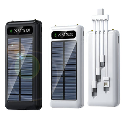 20000mAh Portable Solar Charger with Dual Charging Ports & LED Battery Display for Camping & Travel