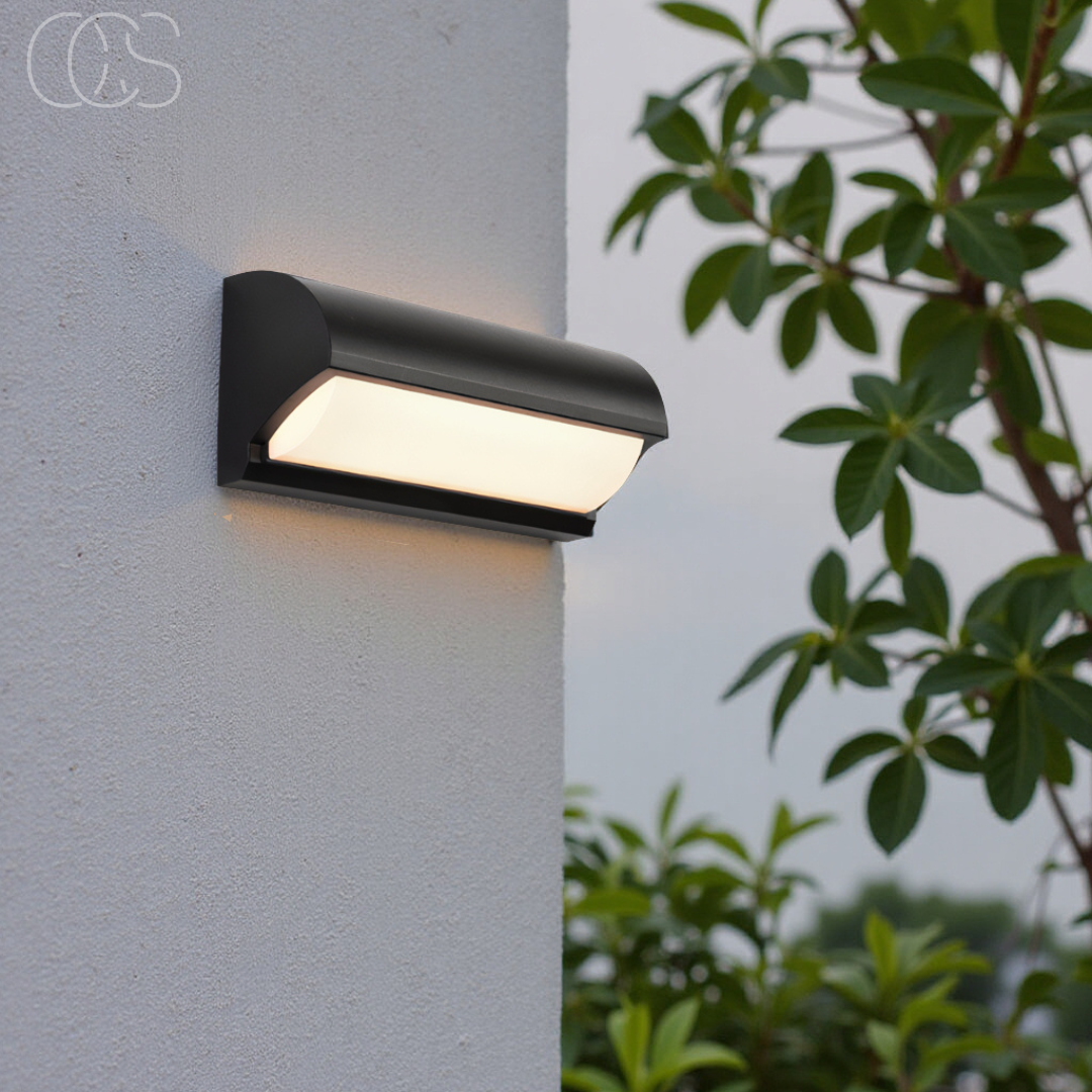 Outdoor LED Wall Light 20W Waterproof Fixture Black 9.8 Inch for Patio Entryway Garden Path Stairway IP65 Rated 960 Lumens Warm Glow