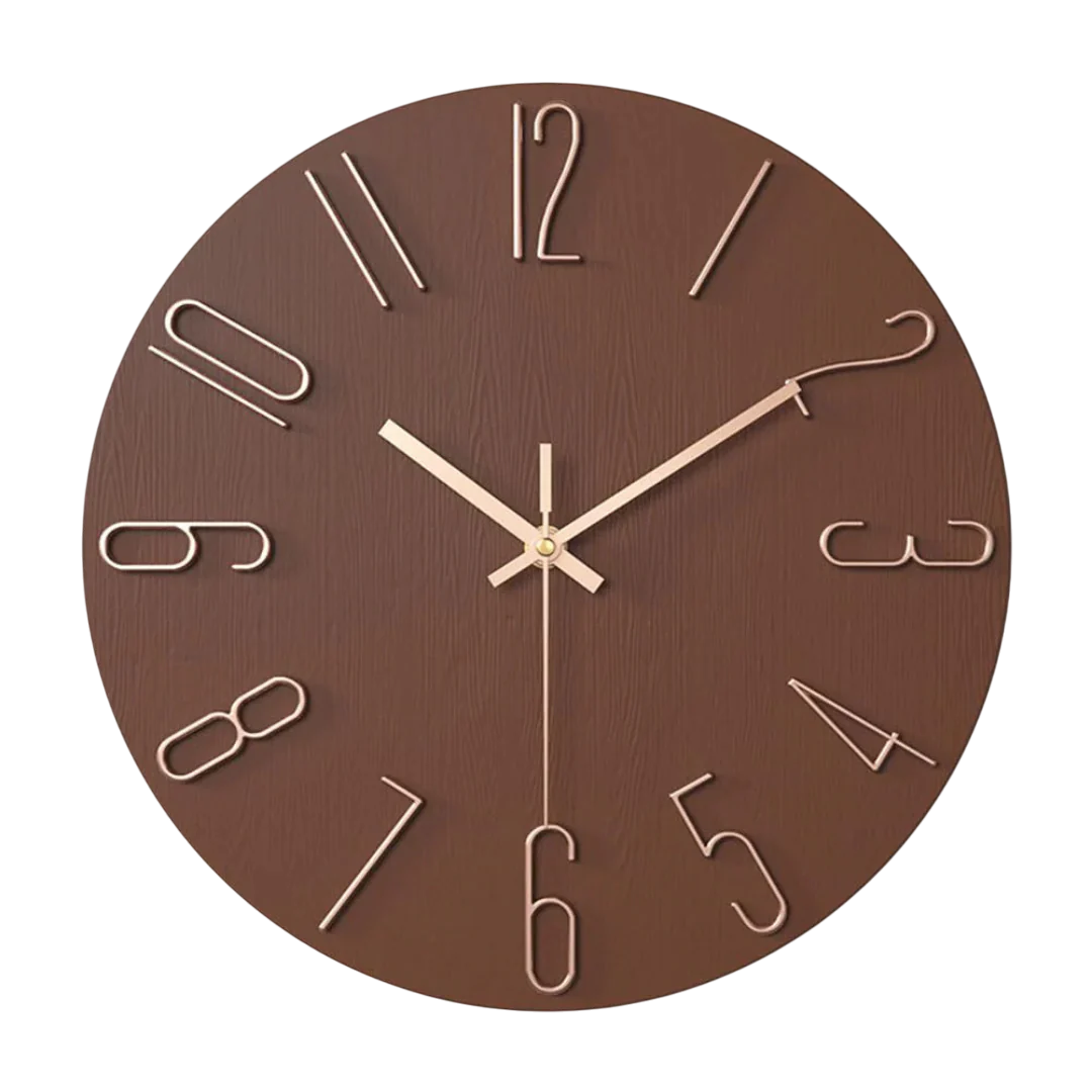 12-Inch Quartz Wall Clock – Minimalist Round Design for Home, Office, Bedroom & Kitchen – Silent Non-Ticking Battery Operated