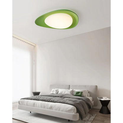 Flush Mount Ceiling Light Botanical Leaf Design Green 16 Inch Adjustable LED for Bedroom Kitchen Dining Room Natural Decor