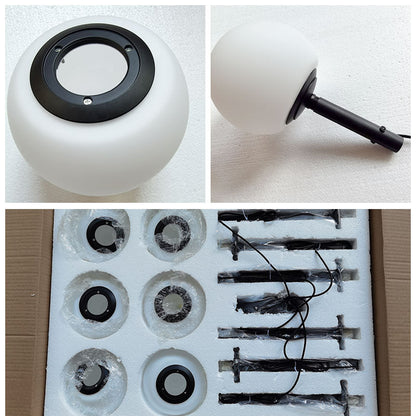 Globe Pendant Light Adjustable Height Frosted White Glass Orb for Kitchen Dining Living Space Modern Hanging Fixture 10 Inch