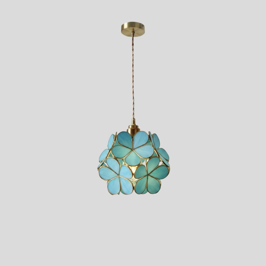 Stained Glass Pendant Light – Handcrafted Vintage Ceiling Fixture with Adjustable Chain for Dining Room, Kitchen, Restaurant | E26 Base