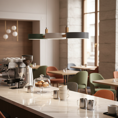 Trestle | Linear Pendant Light with Staggered Metal Shades | Scandinavian Design for Modern Spaces