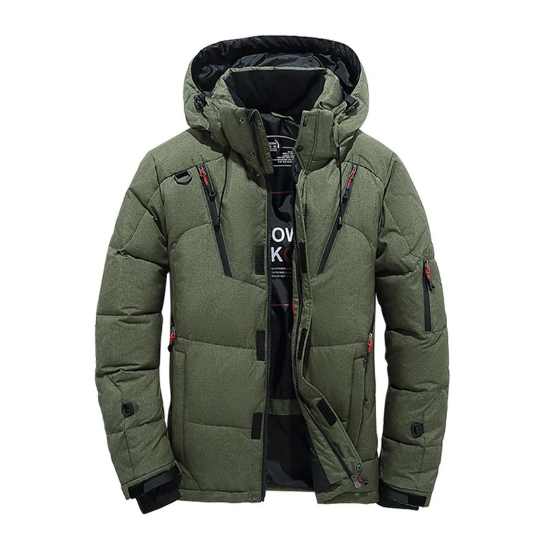 Insulated Winter Parka Jacket with Detachable Hood for Men – Windproof Cold Weather Coat for Outdoor Hiking Camping & Everyday Commuting