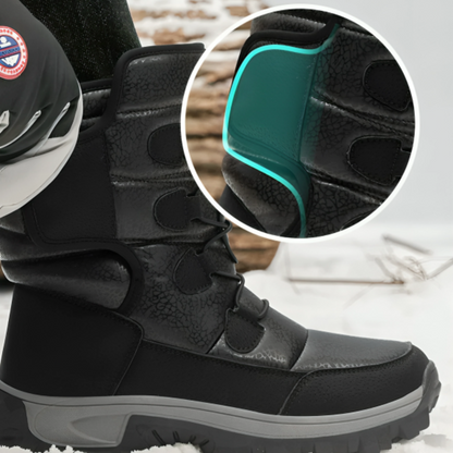 Women's Insulated Waterproof Winter Boots with Hook-and-Loop Closure for Snow & Ice
