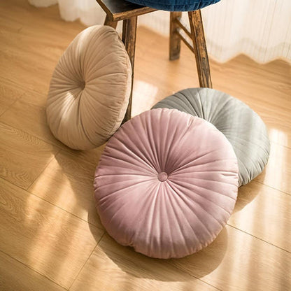 Pavo Plush Cushion - Pumpkin Shape, Soft Polyester