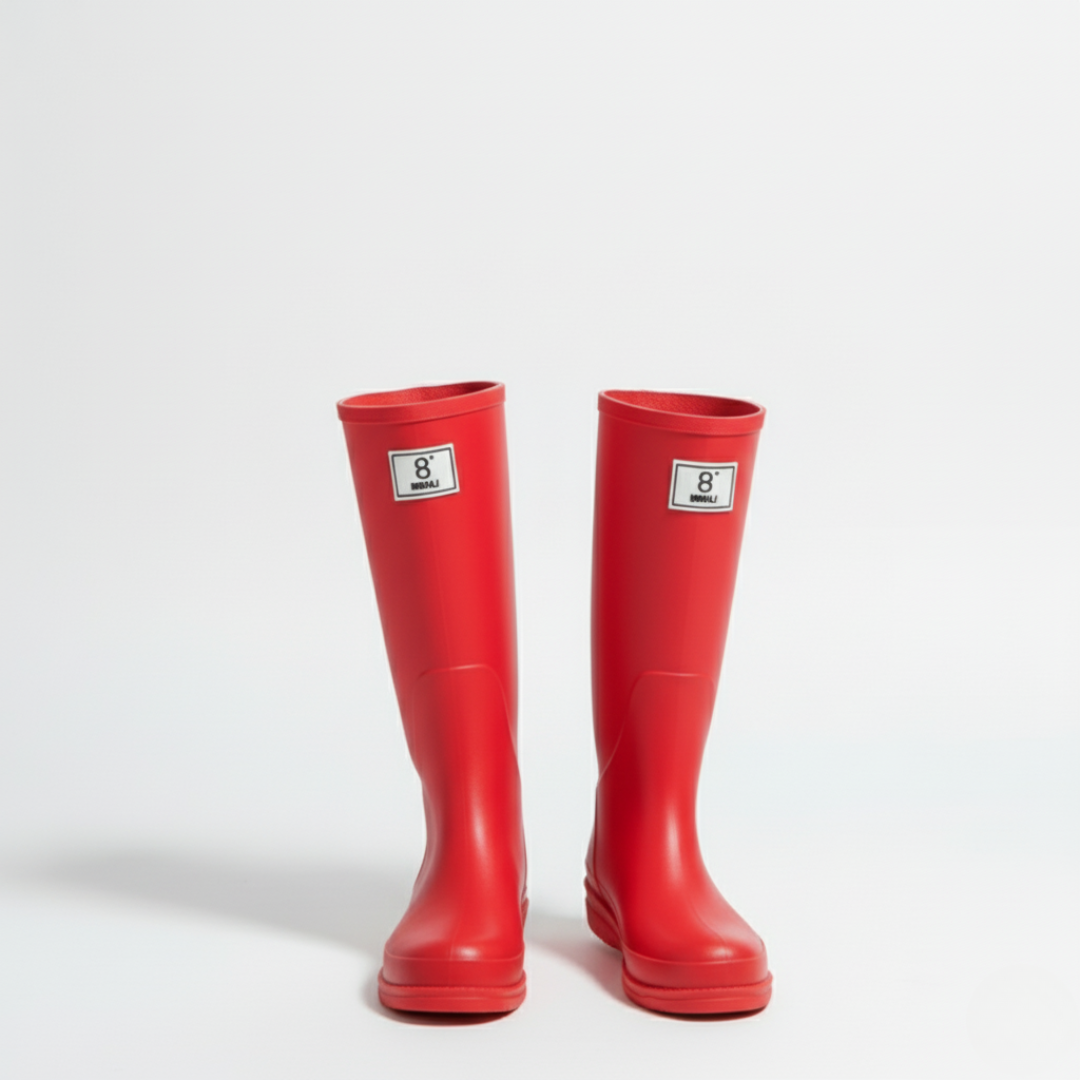 Women's Waterproof Rain Boots Mid-Calf – Slip-On PVC Wellington Boots for Wet Weather, Mud & Garden