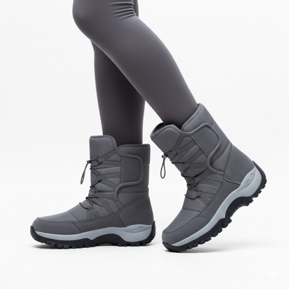 Women's Insulated Waterproof Winter Boots with Hook-and-Loop Closure for Snow & Ice