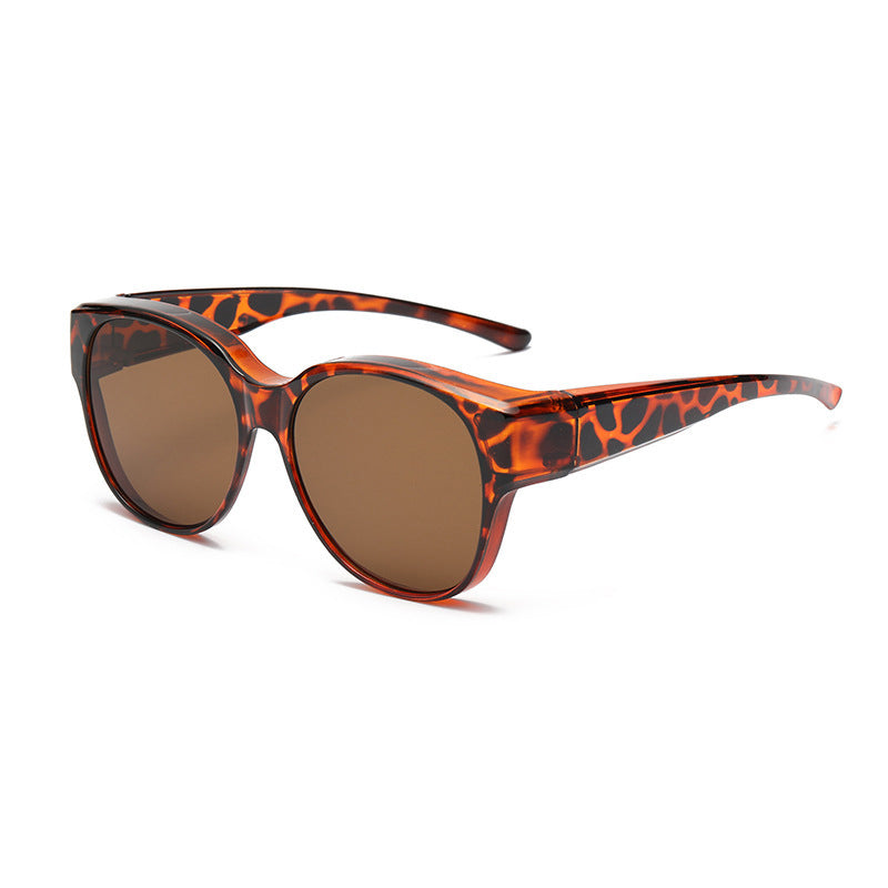 Polarized Over-Prescription-Glasses Sunglasses UV400 Cat-Eye Wraparound Shades for Eyeglass Wearers Driving Outdoor Sports Women Men