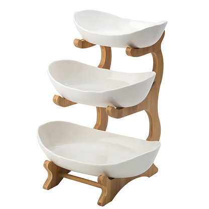 Three-Level Fruit Display Stand for Kitchen Storage Solutions