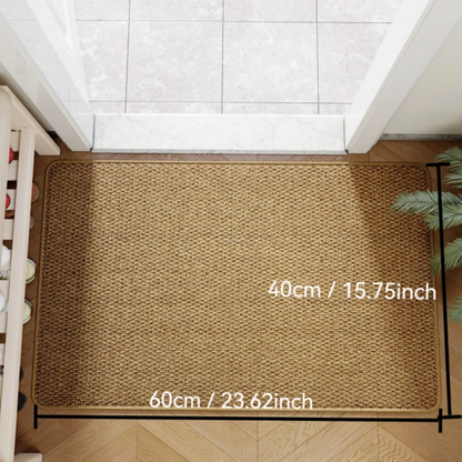 Indoor Outdoor Jute Look Doormat with Non-Slip Backing for Entryway Hall Porch Patio Balcony Veranda