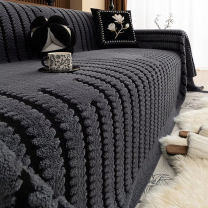 Quilted Microfiber Couch Protector with Non-Slip Backing for Living Room Sofas & Sectionals