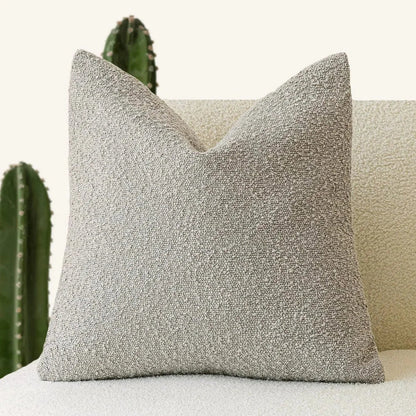 Textured Boucle Pillow Case 18×18 Inches Soft Cover for Couch Bedroom Chair Minimalist Neutral Decor Accent Throw Cushion for Modern Home