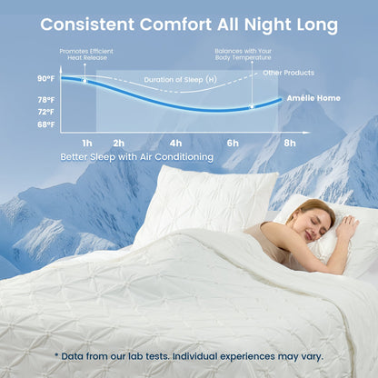 Elegant Pintuck Cooling Comforter | Breathable Lightweight Design for Hot Sleepers