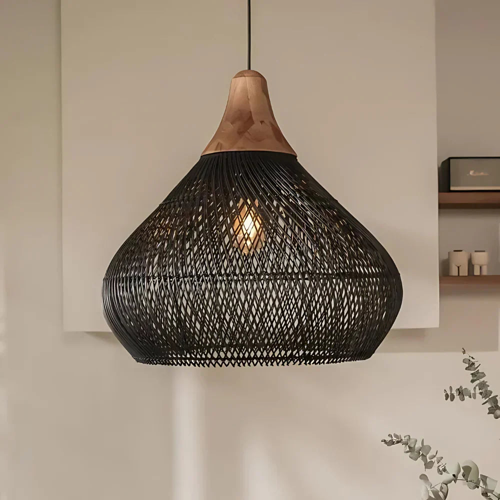 Woven Wicker Ceiling Light 20 in Natural Fiber Shade for Kitchen Island Dining Room Overhead Boho Farmhouse Organic Texture Rope Hanging Fix