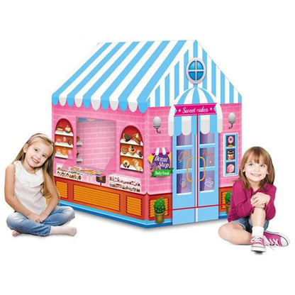 Kids Play Tent Cake Shop Playhouse Pop-Up Fort Indoor Outdoor Pretend Play Space for Toddlers Boys Girls Imaginative Role Play Hideaway