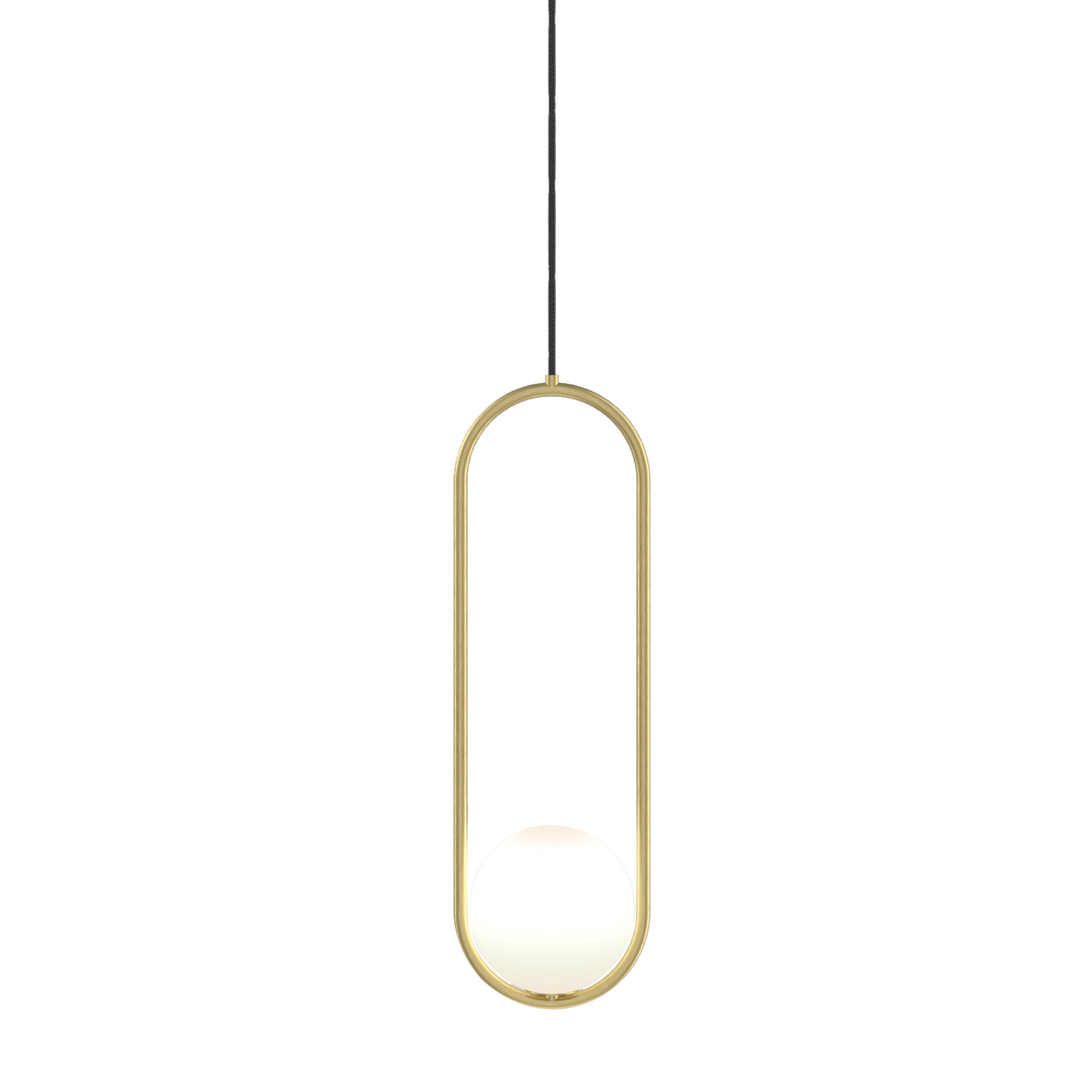 Curved Glass Hanging Fixture with Metal Frame – 15W Suspended Lighting for Contemporary Interiors – Amber Globe Shade Ceiling Mount for Dini