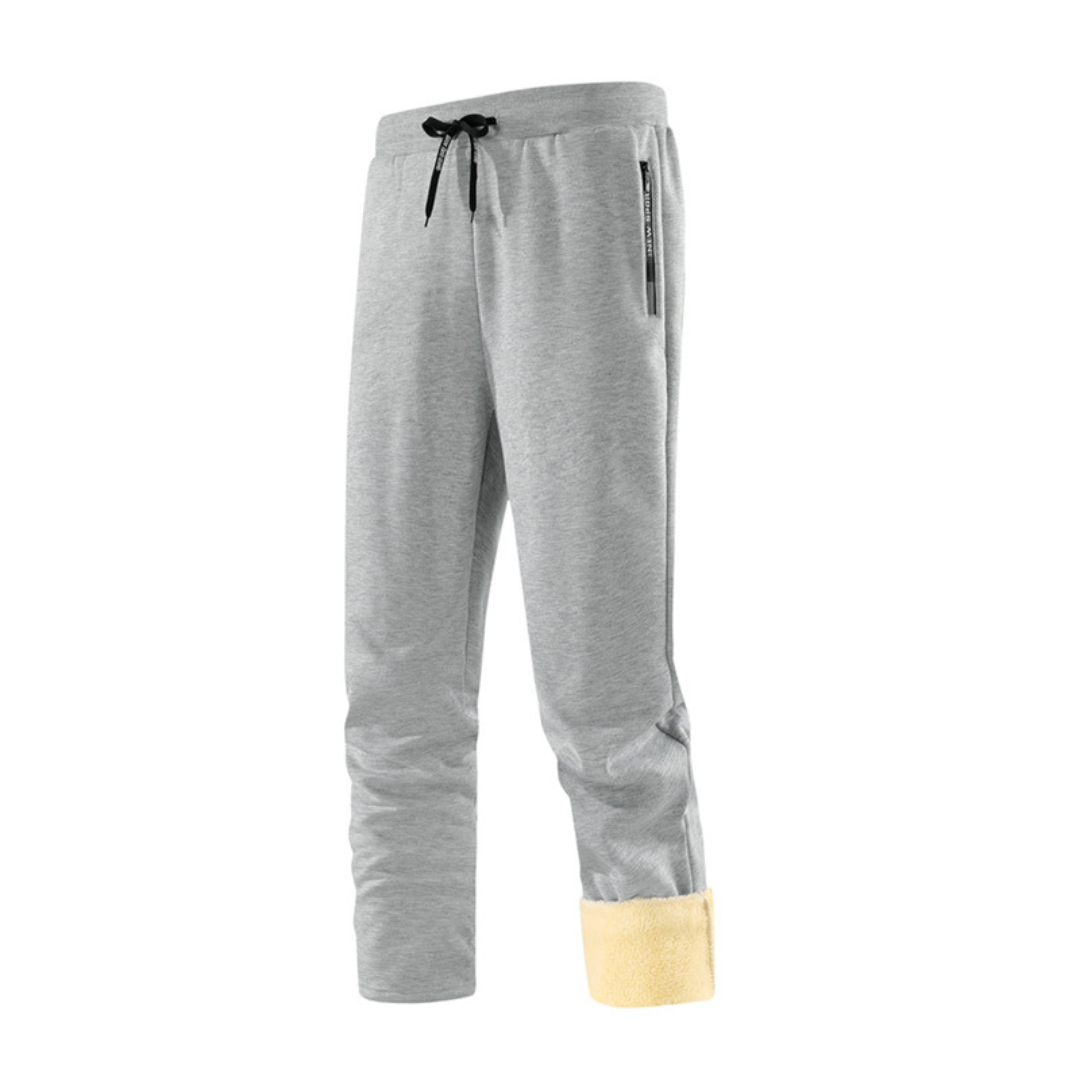 Thermal Fleece-Lined Joggers with Zippered Pockets – Winter Sweatpants for Men