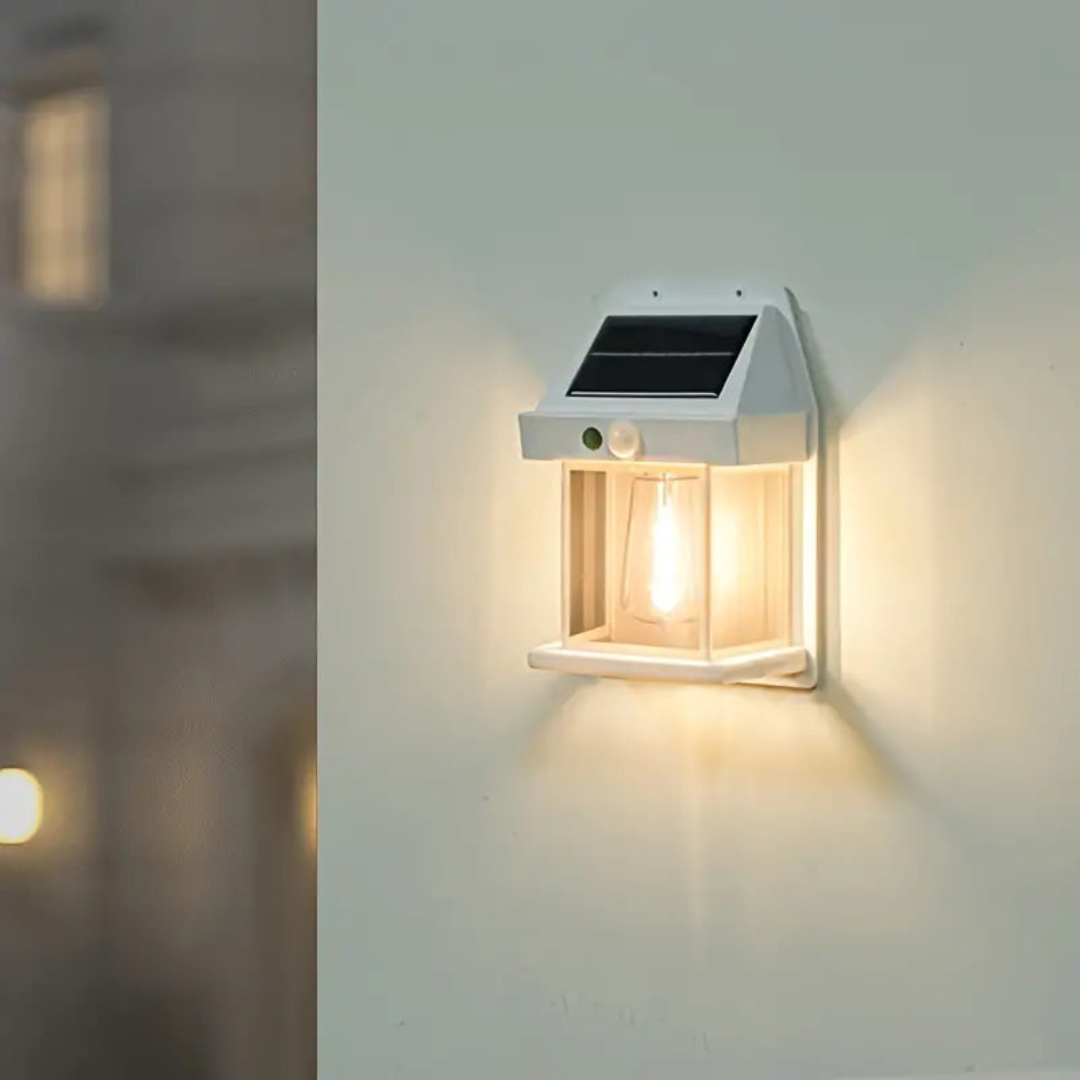 Solar Motion Sensor Security Light 3W LED Warm White for Outdoor Entrance Patio Garden Driveway Wireless Wall Lamp 26 ft Detection