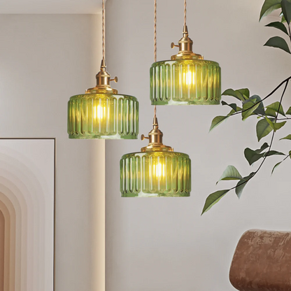 Adjustable Drop Ceiling Light with Textured Glass Shade E27 Socket for Kitchen Island Dining Room Counter Breakfast Bar Scandinavian Modern