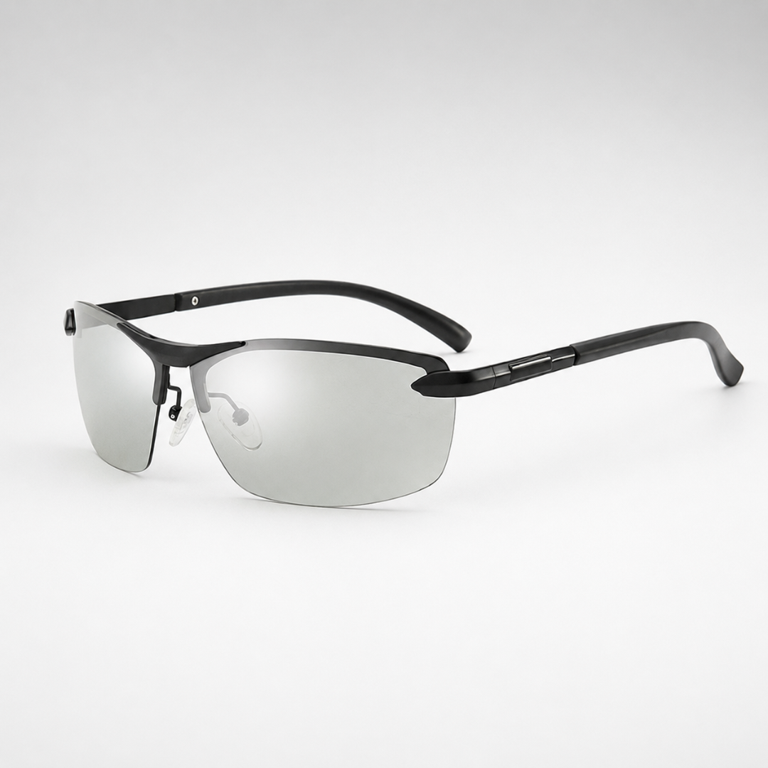 Lightweight Polarized Driving Sunglasses with UV400 Protection – Semi-Rimless Alloy Design for Men & Women