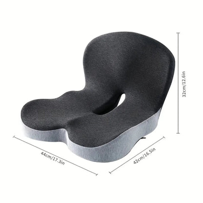 Ergonomic Seat Cushion with Integrated Back Support for Office Chair, Car & Home – Memory Foam Hip & Spine Alignment Pad