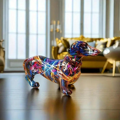 ColorHound – Vibrant Dachshund Sculpture Modern Artistic Decor