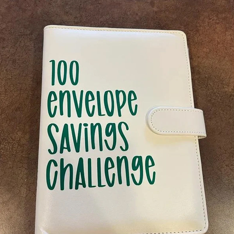 Cash Savings Tracker Organizer with 100 Labeled Pockets – Money Management Planner System – A5 Budget Book with Reusable Chart for