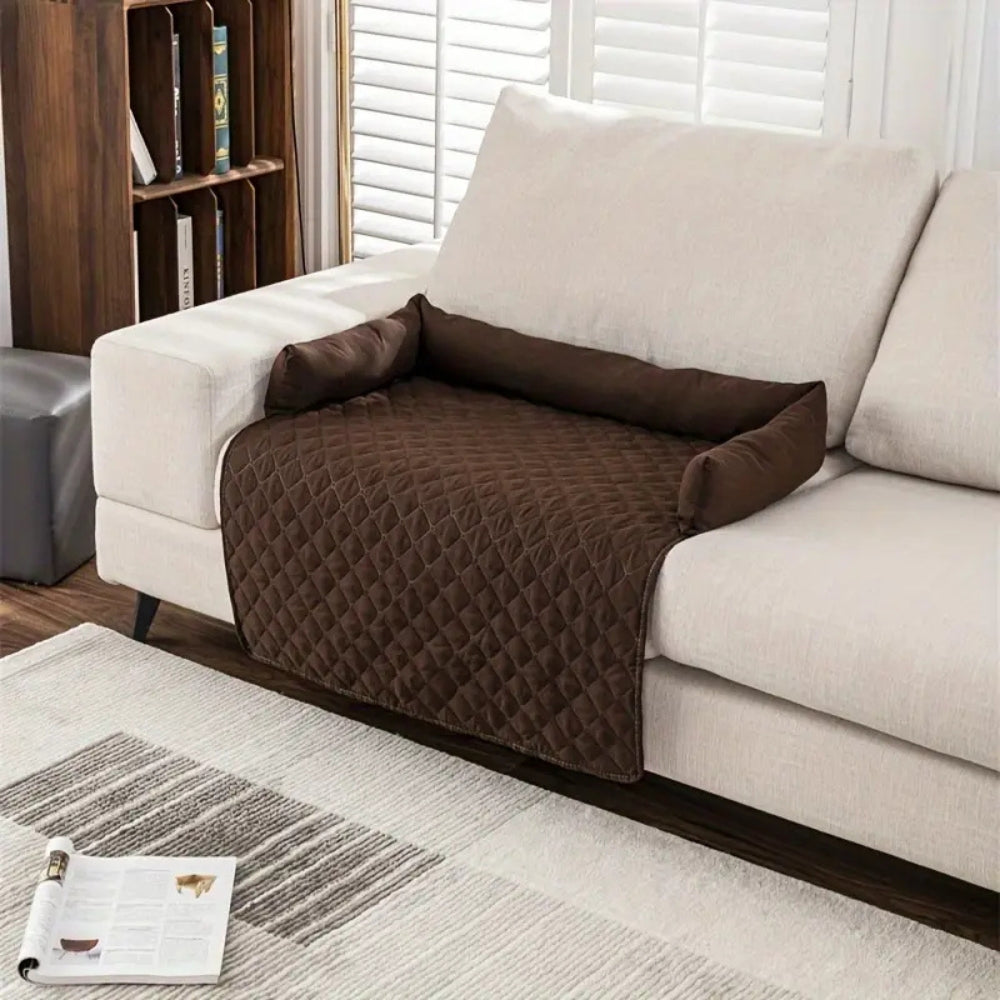 Breeze Pet Couch Cover - Water-Resistant Quilted Protector, Bolstered Comfort