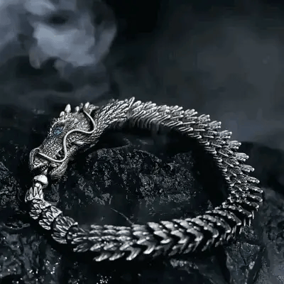 Bracelet Dragon Design Silver Comfortable Fit
