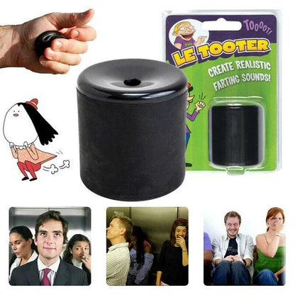 Joke Noise Maker Pocket Prank Device Hand-Pressed Gag Toy for Parties Adults Kids Black Rubber
